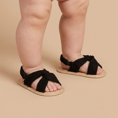 Knotted Cross-Strap Sandals