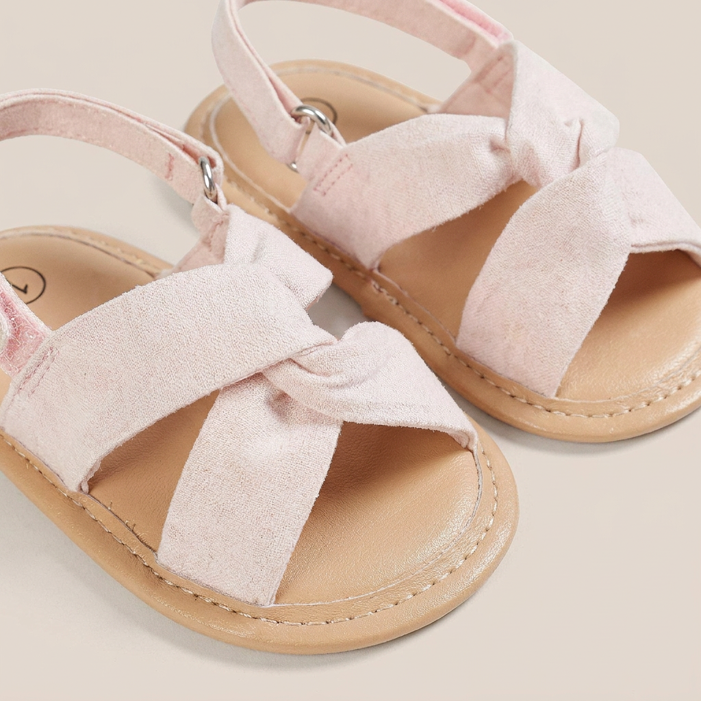 Knotted Cross-Strap Sandals