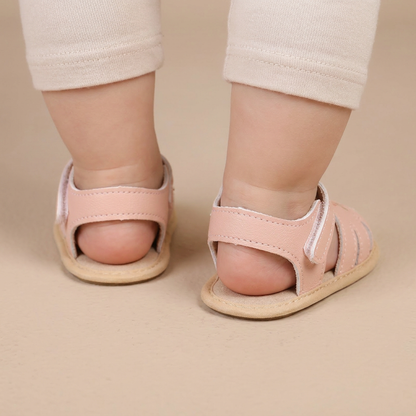 Caged Embroidered Flower Sandals