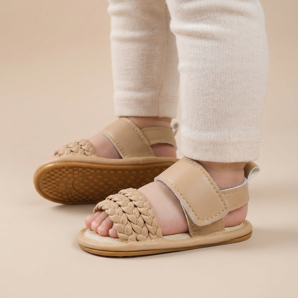 Braided Strap Velcro Sandals