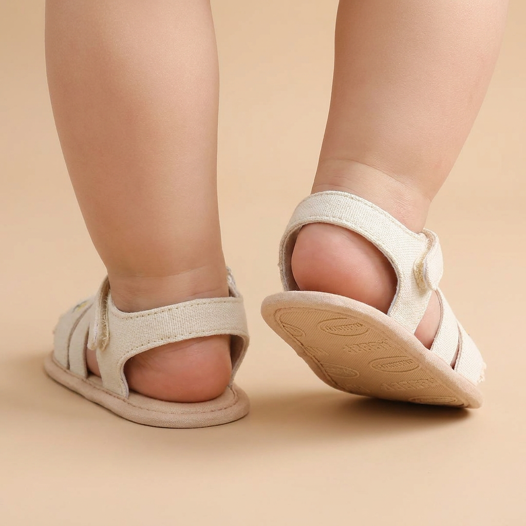 Embroidered Ruffle Edge Sandals