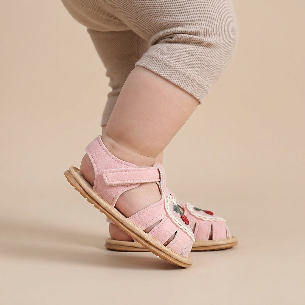 Cherry Heart Closed-Toe Sandals