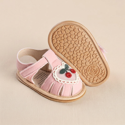 Cherry Heart Closed-Toe Sandals