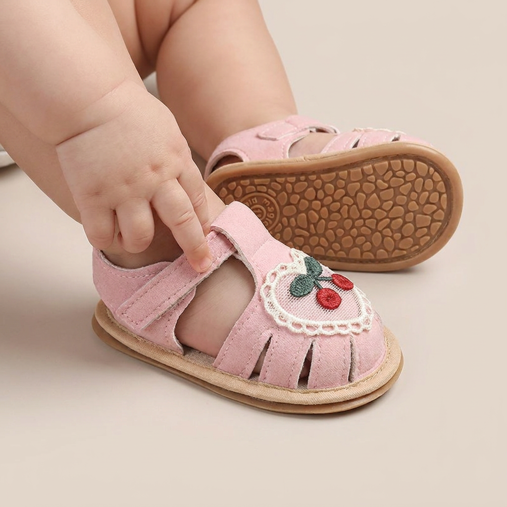 Cherry Heart Closed-Toe Sandals