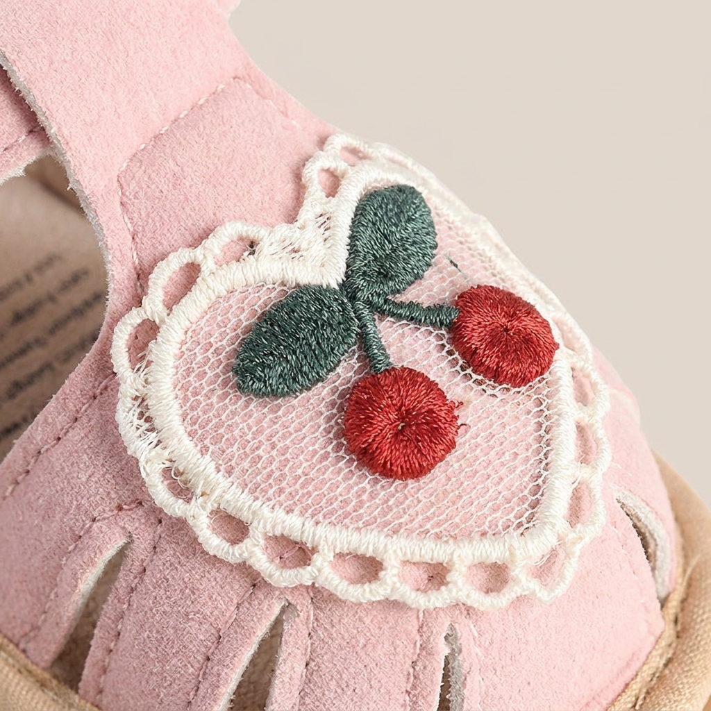 Cherry Heart Closed-Toe Sandals