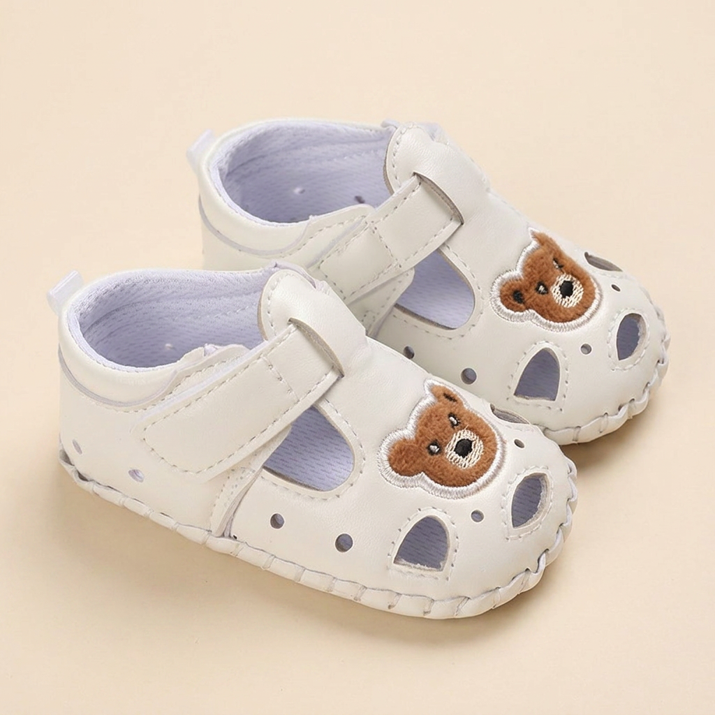 Teddy Bear Cutout Closed-Toe Sandals