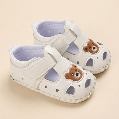 Teddy Bear Cutout Closed-Toe Sandals