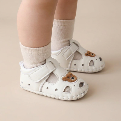 Teddy Bear Cutout Closed-Toe Sandals