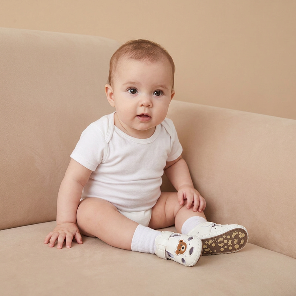 Teddy Bear Cutout Closed-Toe Sandals