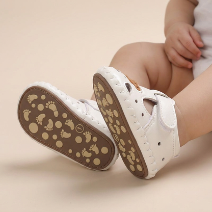 Teddy Bear Cutout Closed-Toe Sandals