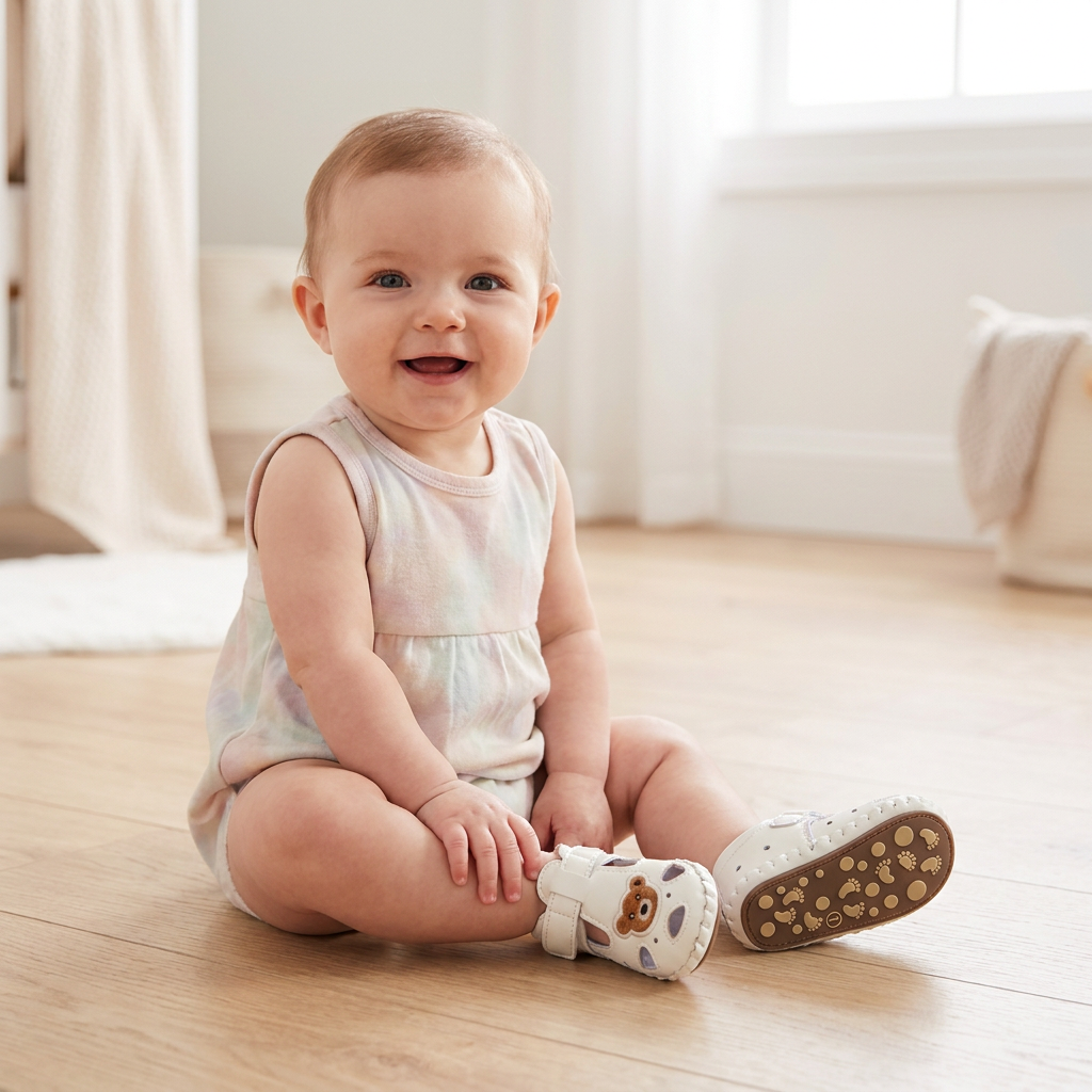 Teddy Bear Cutout Closed-Toe Sandals