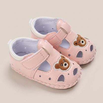 Teddy Bear Cutout Closed-Toe Sandals
