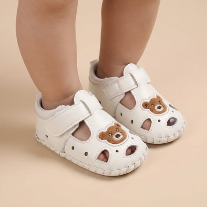 Teddy Bear Cutout Closed-Toe Sandals