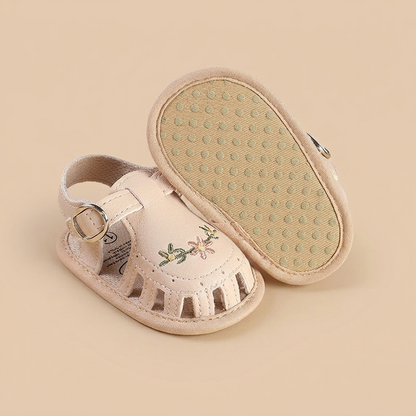 Fringe Embroidered Caged Sandals