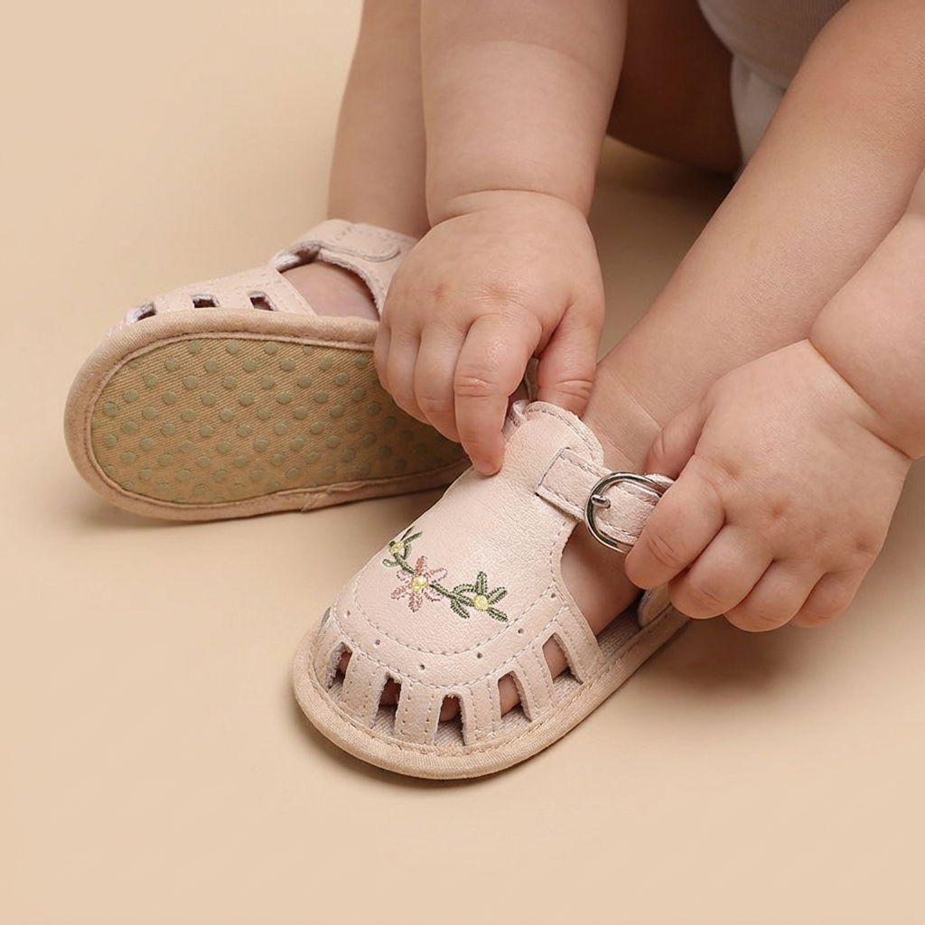 Fringe Embroidered Caged Sandals