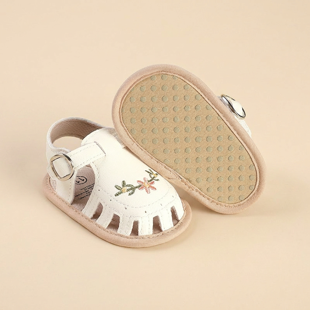 Fringe Embroidered Caged Sandals