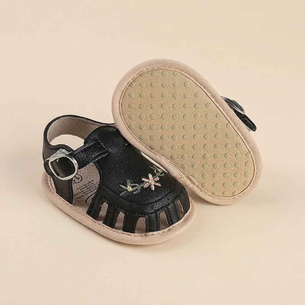 Fringe Embroidered Caged Sandals