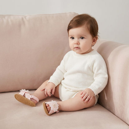 Flower Bow Slingback Sandals