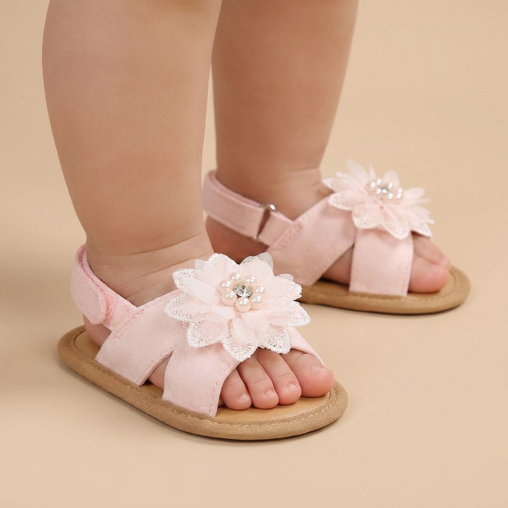 Flower Bow Slingback Sandals