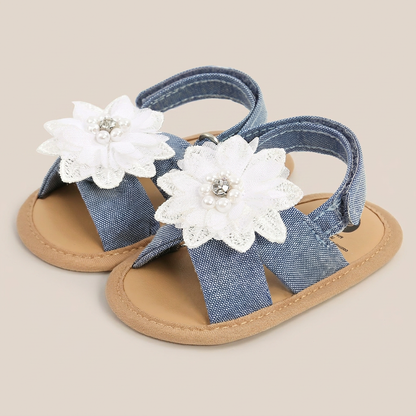 Flower Bow Slingback Sandals
