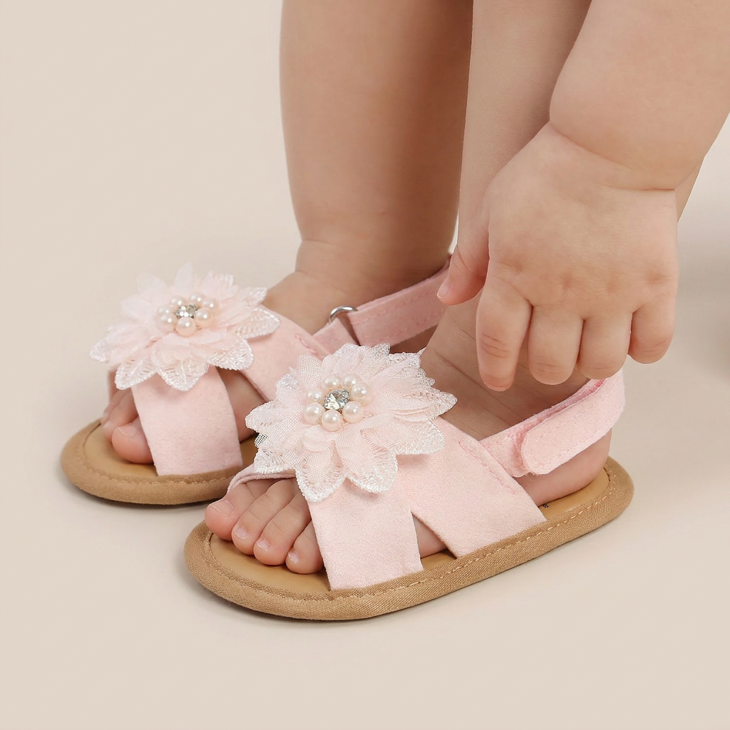 Flower Bow Slingback Sandals