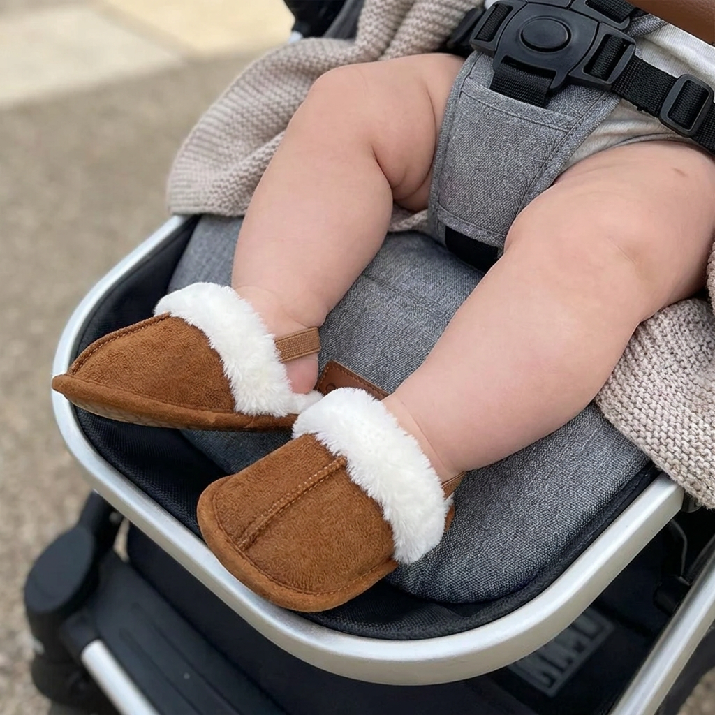 Fluffy Baby & Toddler Slippers with Soft Plush Lining and Non-Slip Soles