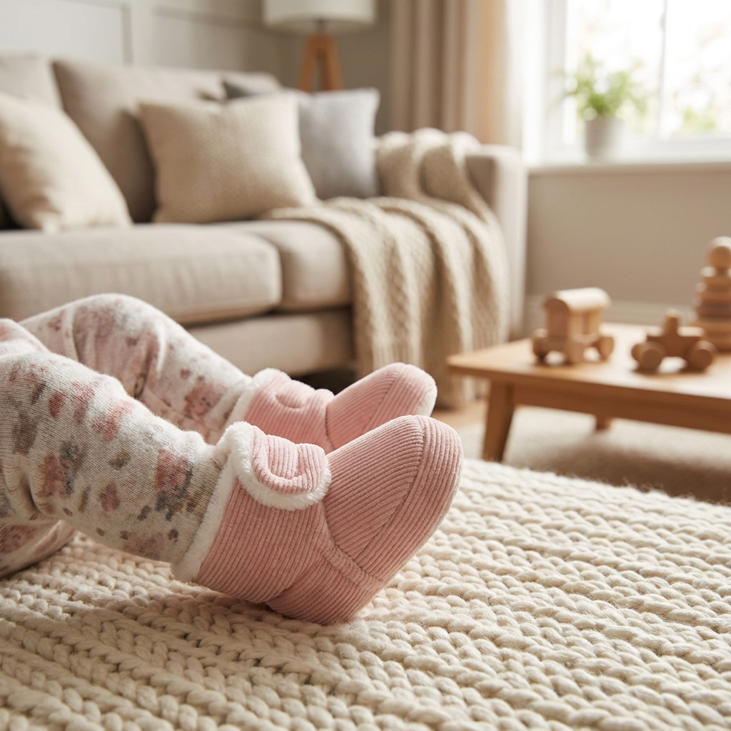 Warm & Cozy Plush Baby Booties with Soft, Non-Slip Soles
