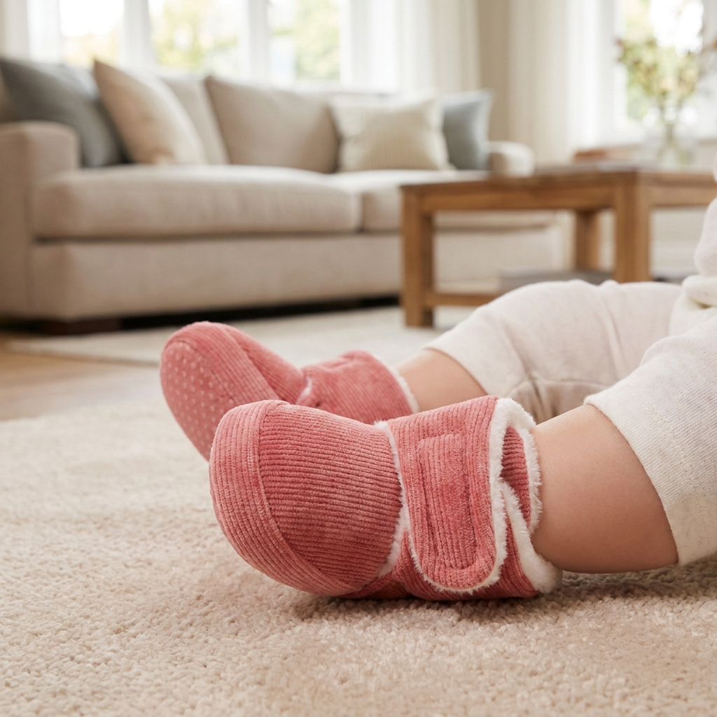 Warm & Cozy Plush Baby Booties with Soft, Non-Slip Soles