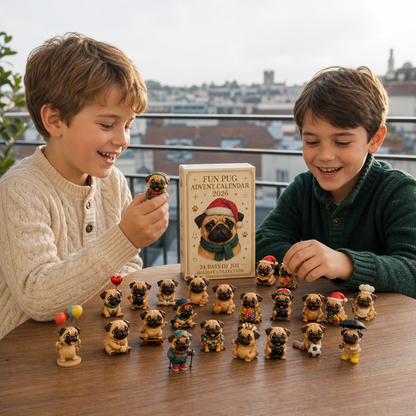 24-Day Pug Advent Calendar with Surprise Figurines