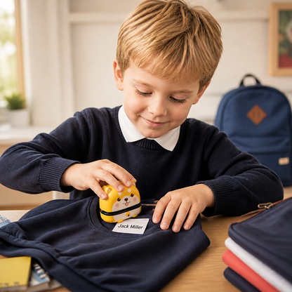 Personalized Kids’ Permanent Name Stamp for Clothing & School Supplies