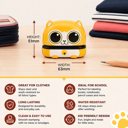 Personalized Kids’ Permanent Name Stamp for Clothing & School Supplies