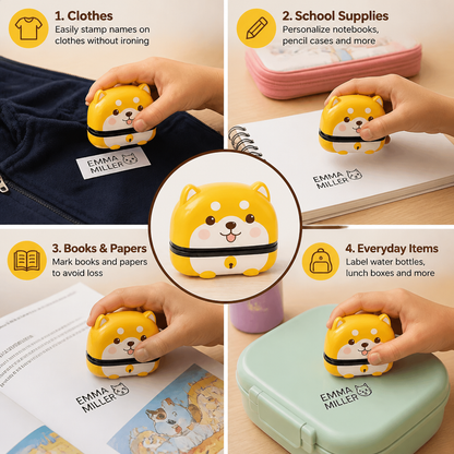 Personalized Kids’ Permanent Name Stamp for Clothing & School Supplies