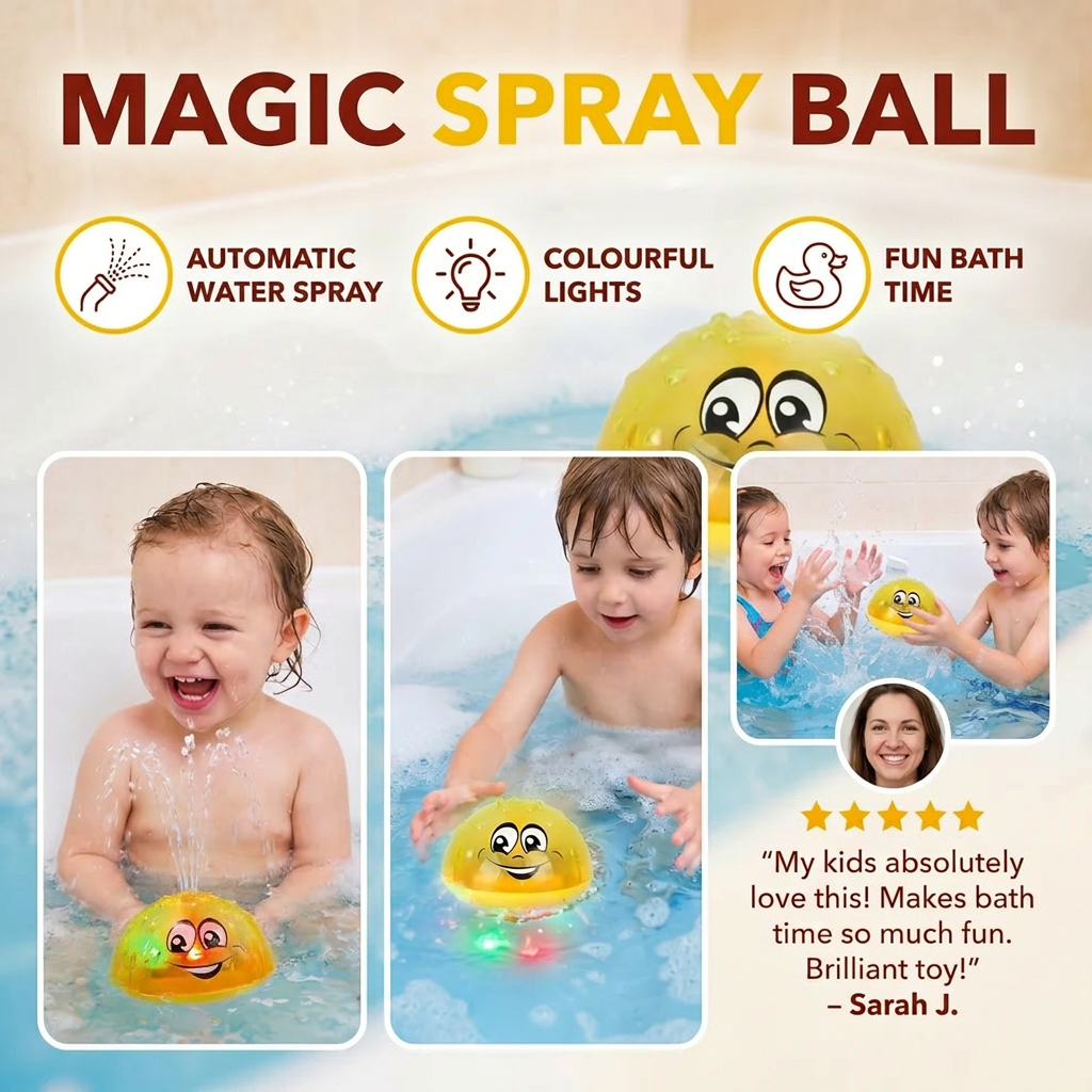 Magic Spray Ball – Interactive Water Toy for Fun Bath Time & Entertainment