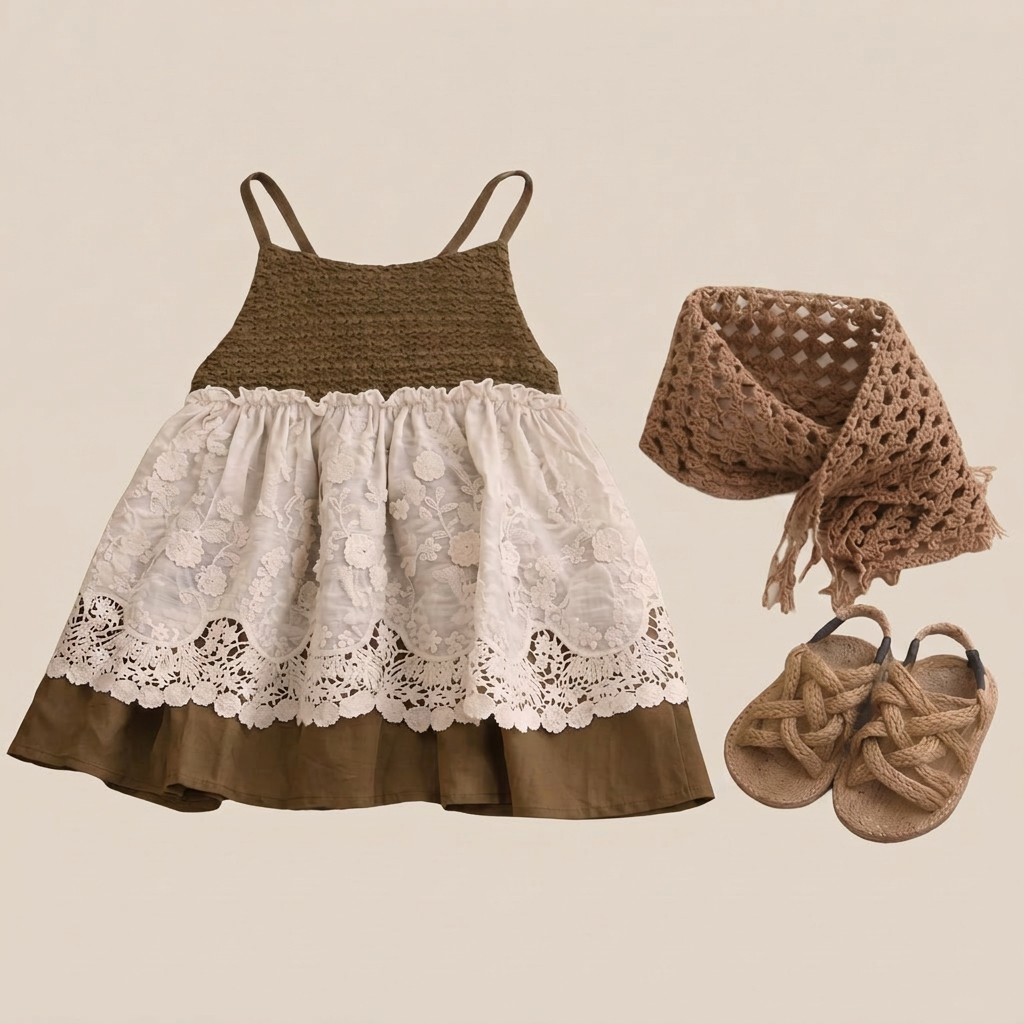 Boho Lace Outfit Set & Hat
