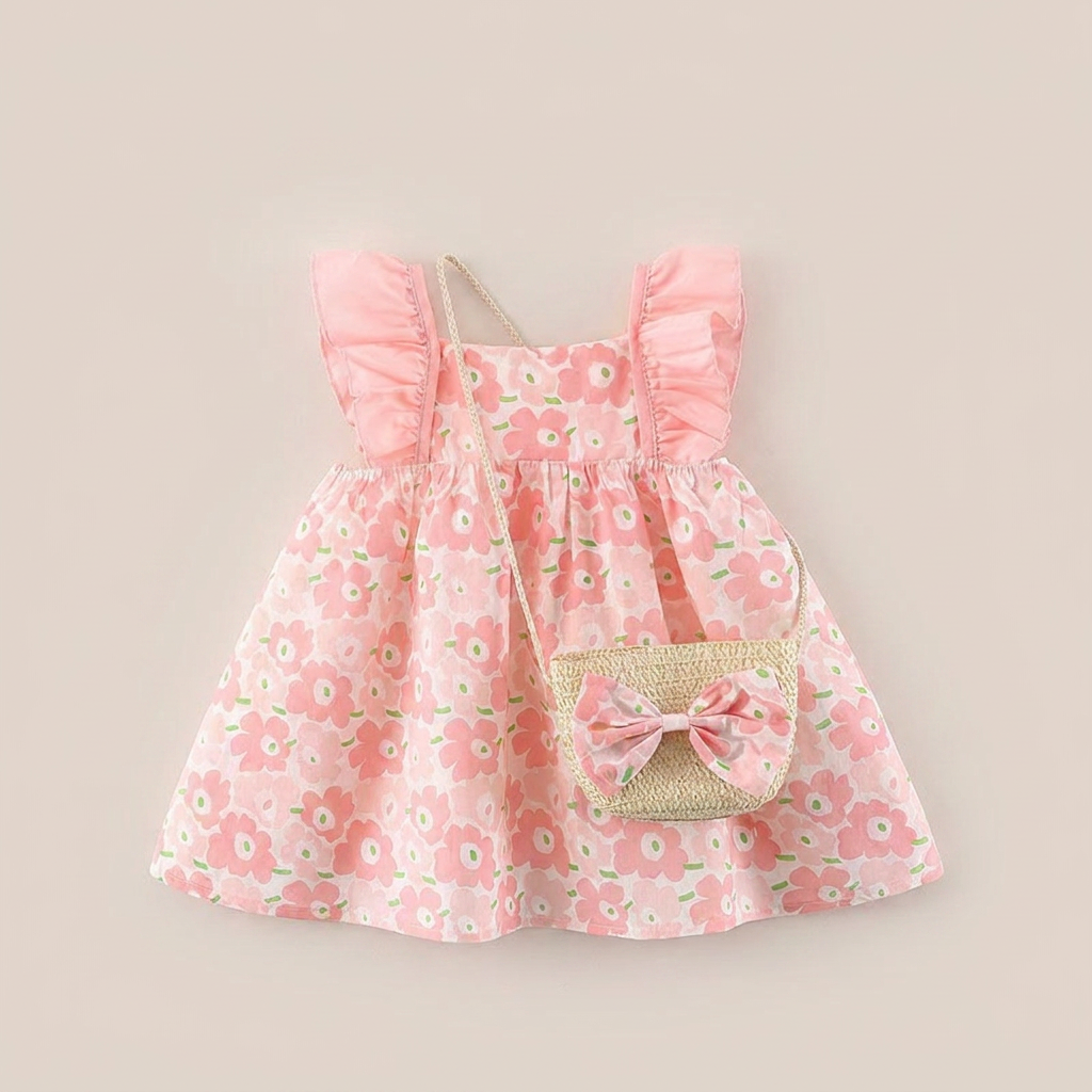 Sunny Bloom Dress Set & Bag