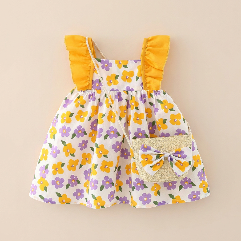 Sunny Bloom Dress Set & Bag
