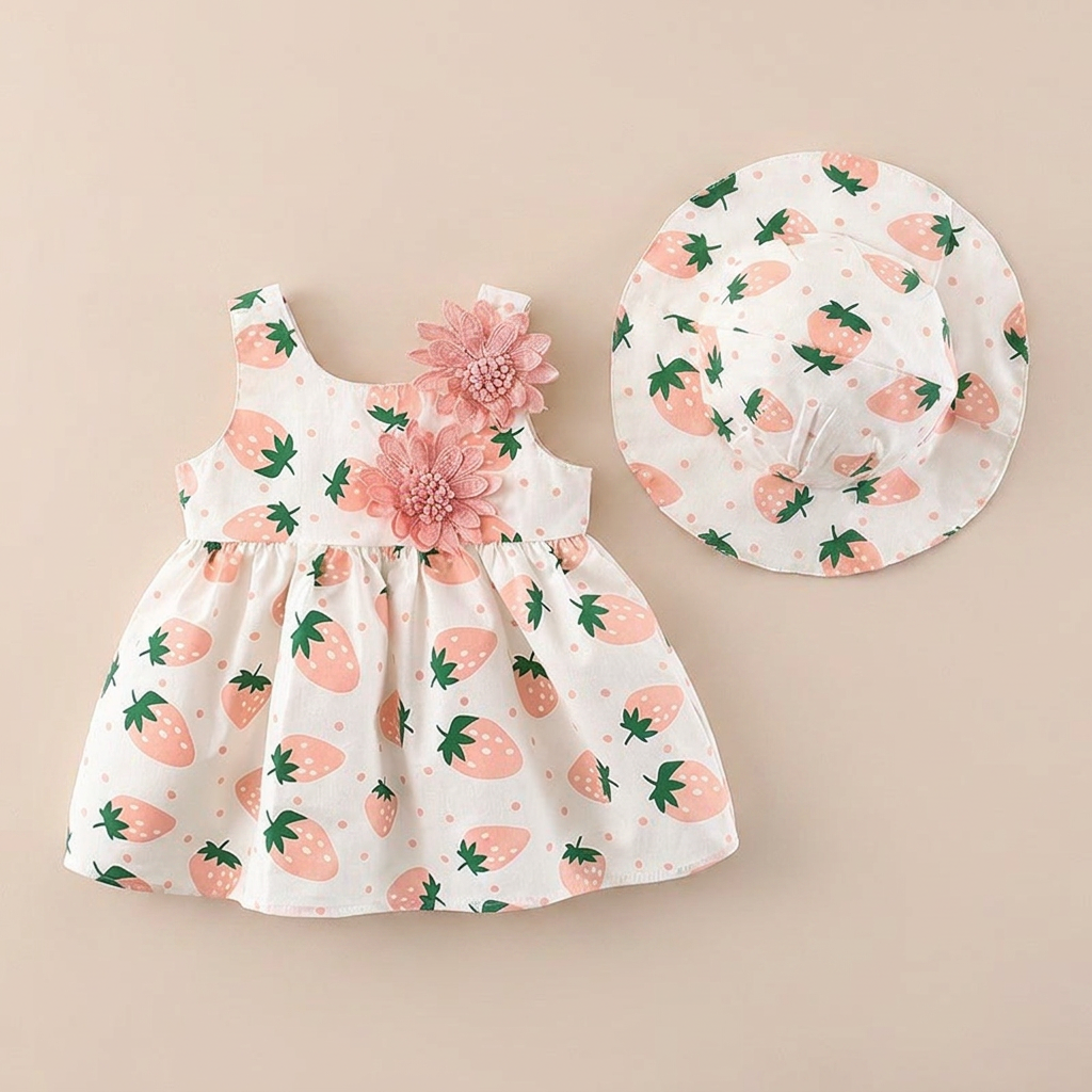 Blossom Picnic Dress Set & Hat