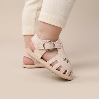 Fringe Embroidered Caged Sandals