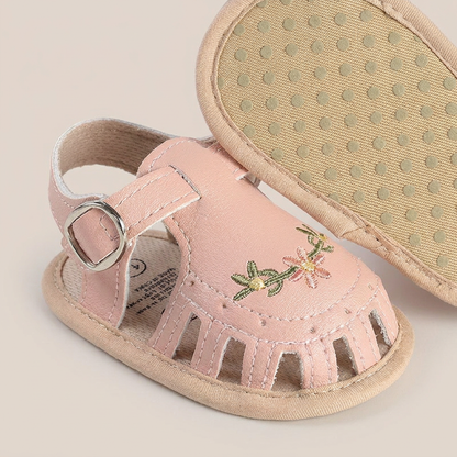 Fringe Embroidered Caged Sandals