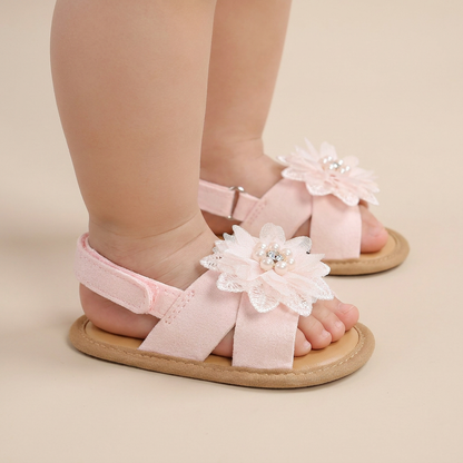 Flower Bow Slingback Sandals