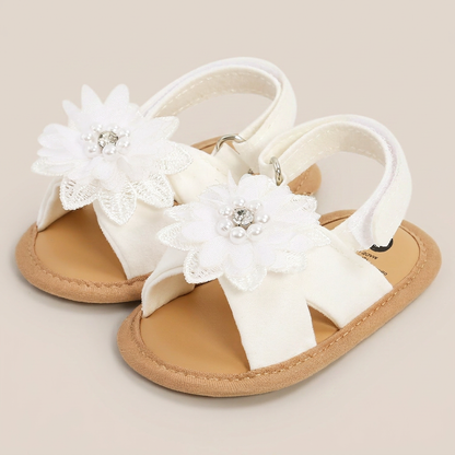 Flower Bow Slingback Sandals