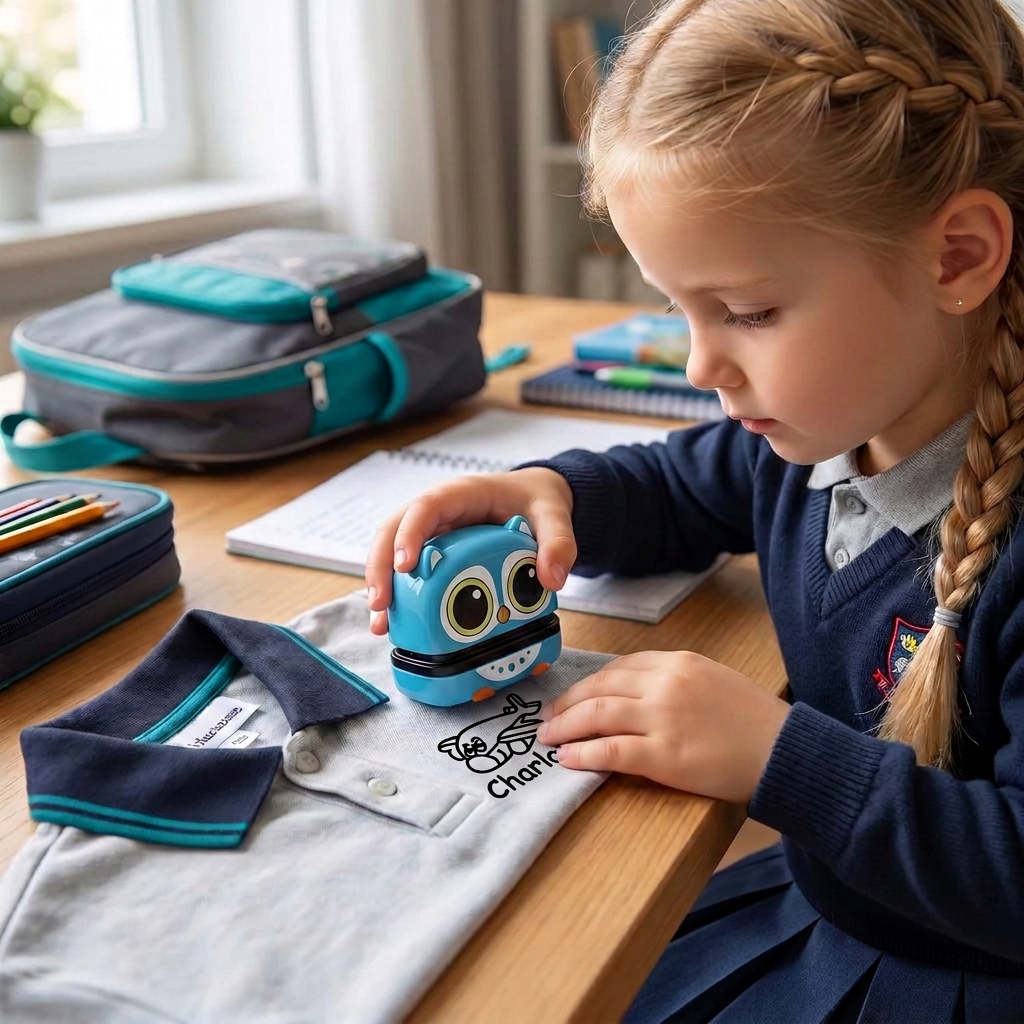 Personalized Kids’ Permanent Name Stamp for Clothing & School Supplies