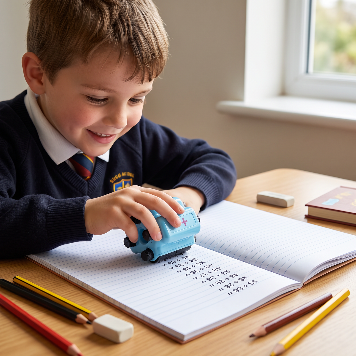 4-in-1 Math Roller Stamp – Addition, Subtraction, Multiplication & Division Practice