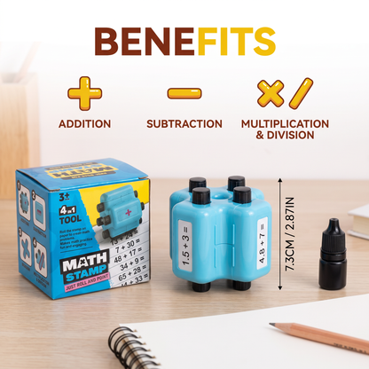 4-in-1 Math Roller Stamp – Addition, Subtraction, Multiplication & Division Practice