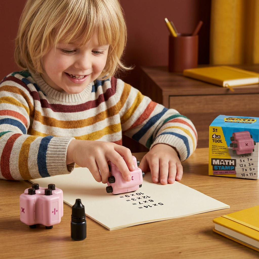 4-in-1 Math Roller Stamp – Addition, Subtraction, Multiplication & Division Practice