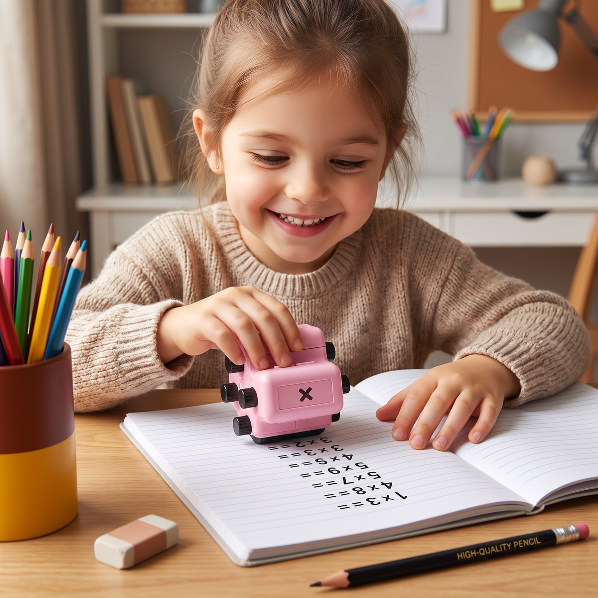 4-in-1 Math Roller Stamp – Addition, Subtraction, Multiplication & Division Practice