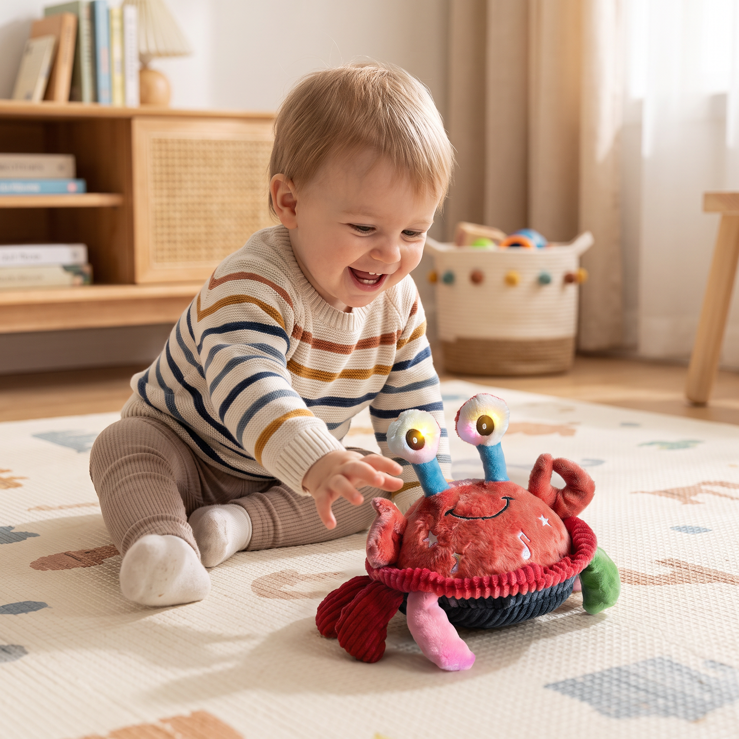 Interactive Musical Crab with Voice Function – Moving Educational Toy for Babies