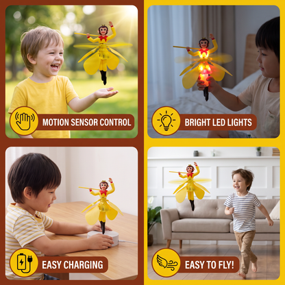 Interactive Flying Monkey Toy with Motion Sensor & LED Lights