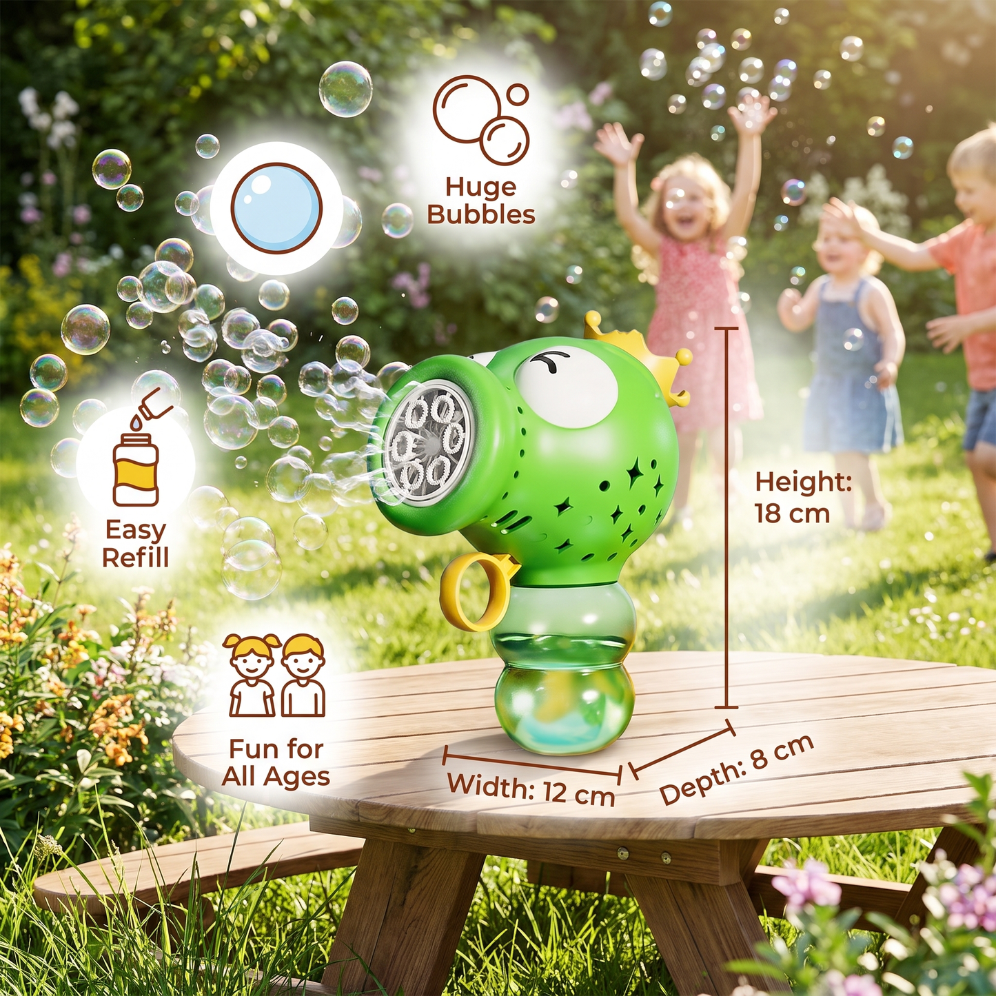 Cute Automatic Bubble Machine – Electric Bubble Blower for Kids
