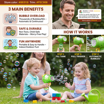 Cute Automatic Bubble Machine – Electric Bubble Blower for Kids